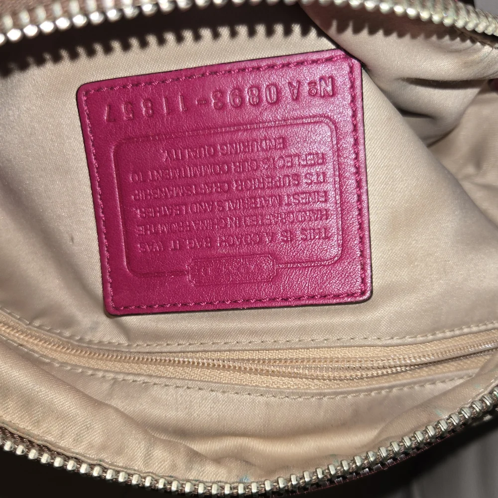 Coach Brown and Pink Signature Shoulder Bag - Picture 6 of 10